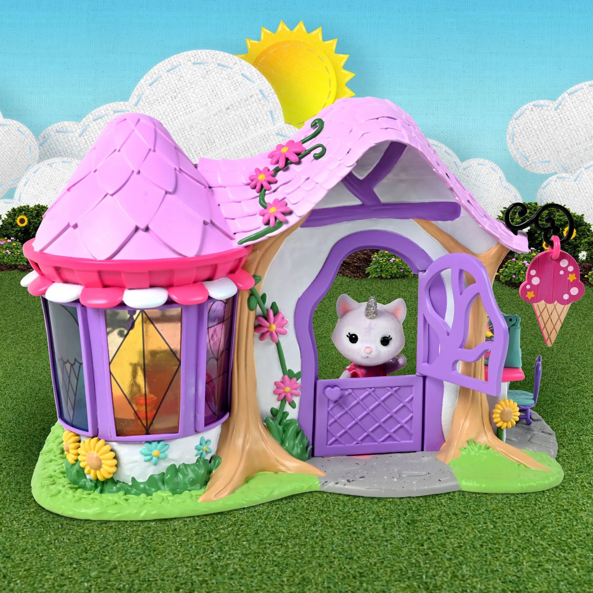 Crystal’S Ice Cream Shop Set with Miniature Doll Figure, (Set of 36)