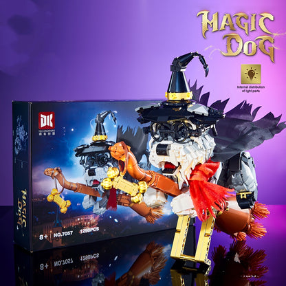 Magic Schnauzer Light Magic Broom Decoration Educational Assembled Toys
