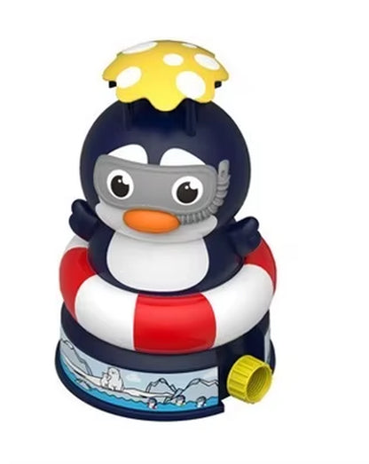 Water Sprinkler for Kids Outdoor Cartoon Cute High Pressure Rotating Sprinkler Rocket Launcher Garden Summer Toys