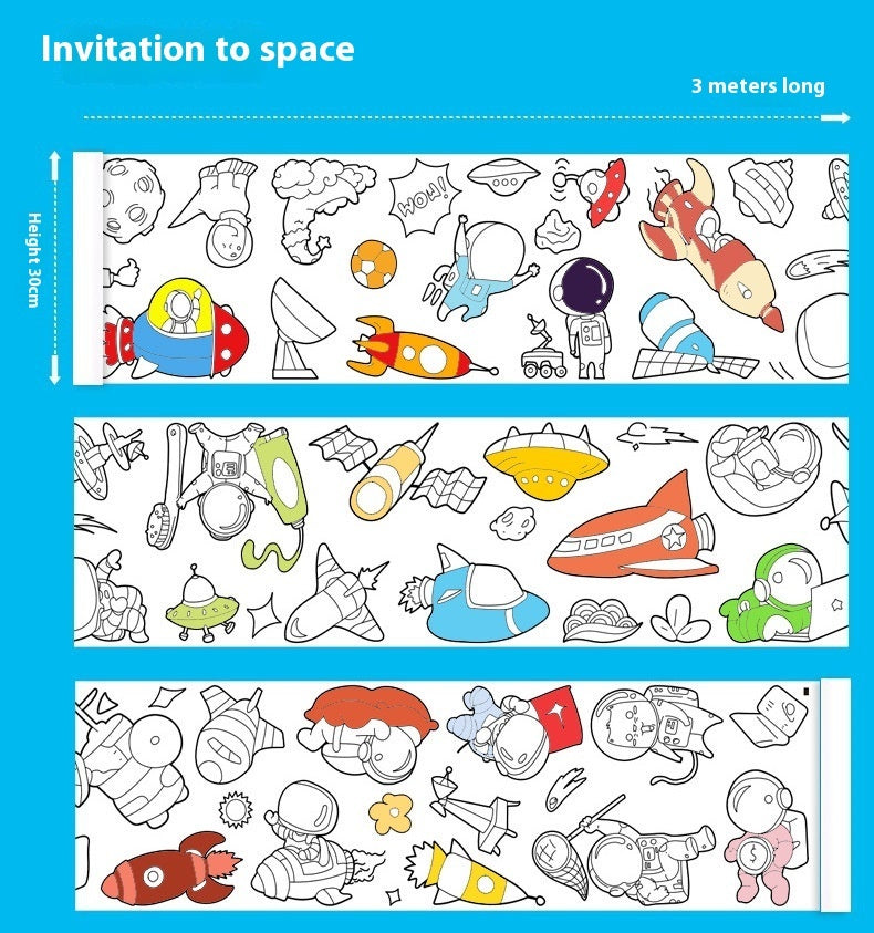 3 M Super Long Children's Graffiti Scroll Enlightenment Puzzle