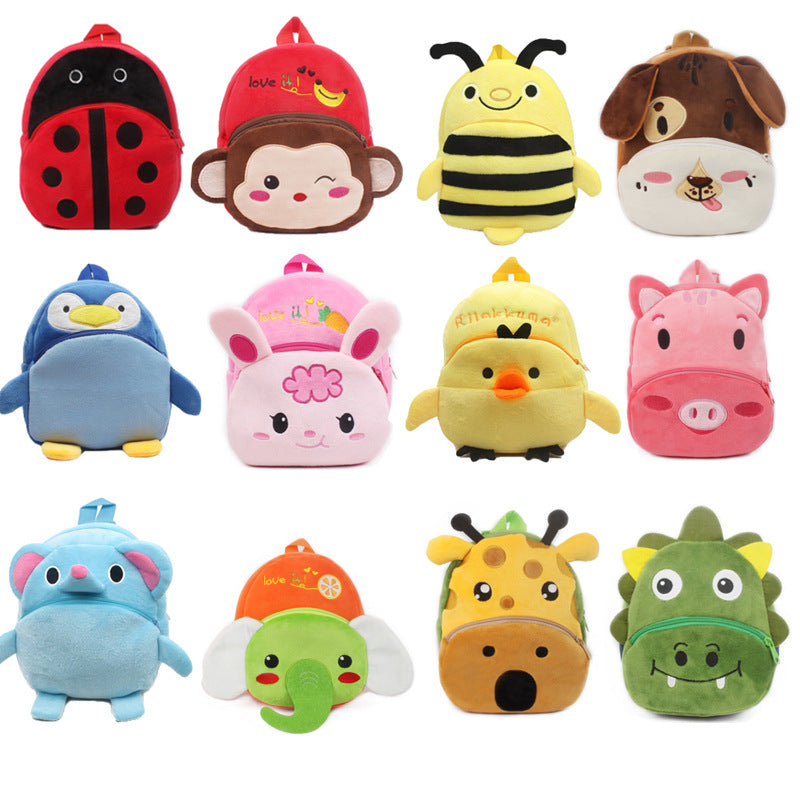 Lovable 1-2 year old small books to prevent loss of cartoon Plush bag baby traction rope one piece