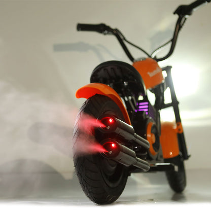 Kids Motorcycle 12Inch Electric Bike Small Size Chopper Bike For Kids, 24V Ride On Toy For Kids With LED Lights, Motorcycle Sound, 10mph & 150lb Max