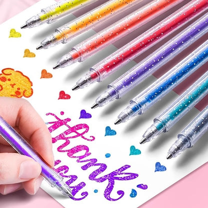 Colorful Glitter Pens Luminous Shimmering Curry Pens Sparkling Ballpoint Pens
