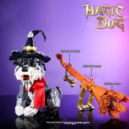Magic Schnauzer Light Magic Broom Decoration Educational Assembled Toys