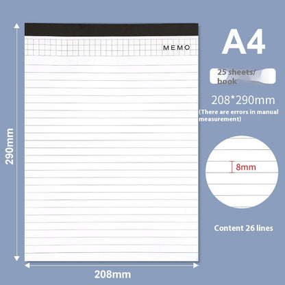 A4 Note Pad Meeting Minutes Tearable Notebook