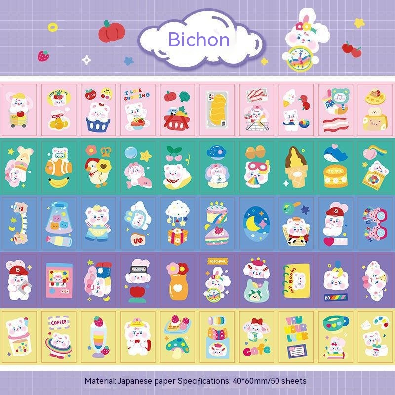 Stickers Hand Account Painting Heart Stickers Notebook Special Screen Protector Japanese Paper Cartoon Characters