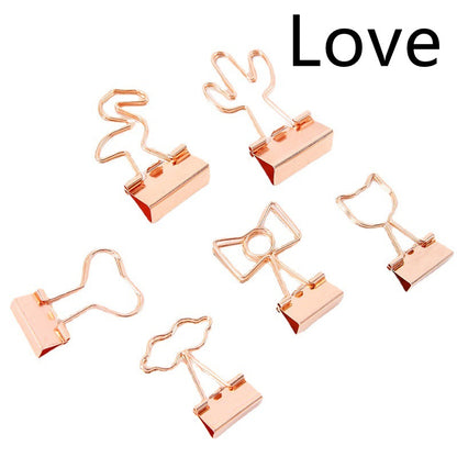 Creative Plating Gold Small Clip Office Style Long Tail Metal