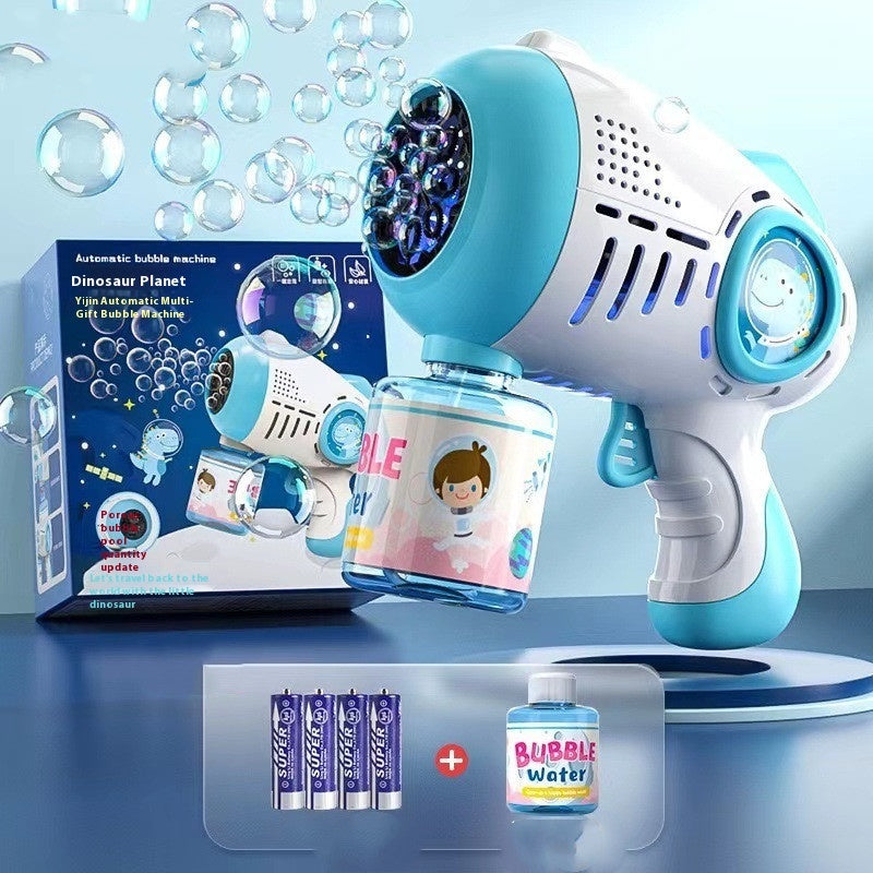 Children's Bubble Machine Handheld Automatic Dinosaur Space Lock And Load Spray Blowing Bubble Machine Internet Celebrity Toys