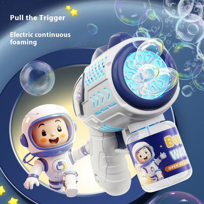 Bubble Machine Outer Space Astronauts Toy Automatic Gatling Electric